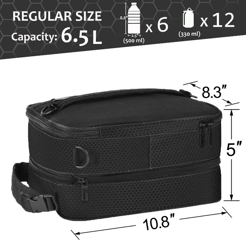 Tirrinia Expandable Insulated Leakproof Lunch Bag, Flat Lunch Cooler Tote with Shoulder Strap, Lunch Box, 5 of 10
