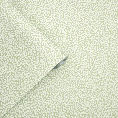 Hedgerow Green and White Botanical Removable Wallpaper
