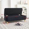 Kumasinova Glam Tufted Storage Ottoman Bench with Gold Accents, Upholstered Velvet Fabric Ottoman with Safety Hinge, Versatile Foot Stool, Black - 4 of 4