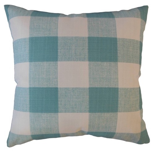 Teal plaid outlet pillows