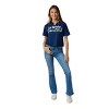 Los Angeles California Women's Navy V-Neck Short Sleeve Cropped Tee - 4 of 4
