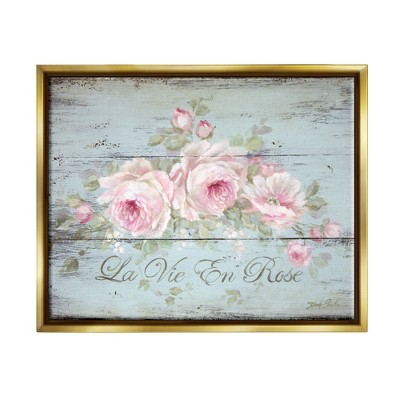 Stupell Industries La Vie En Rose Framed Floater Canvas Wall Art
