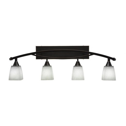 Toltec Lighting Bow 4 - Light Vanity in  Black Copper with 4.5" Square White Muslin Shade - image 1 of 1