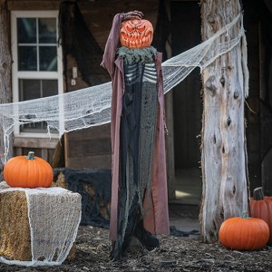 Morris Costumes 5.5 ft Standing Animated Evil Pumpkin Scarecrow Decoration - Blue - 1 of 3