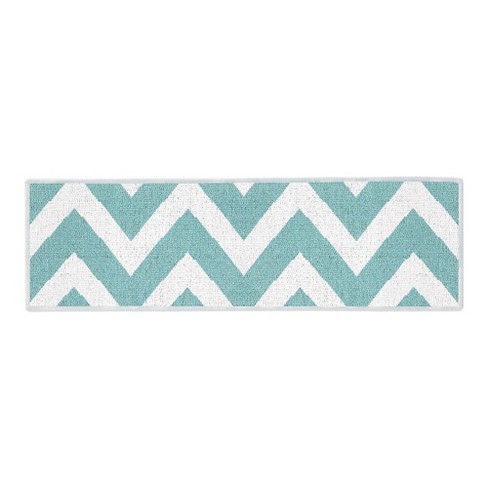 SUSSEXHOME Border Design Gray-Black-Blue 20 in. x 59 in. Cotton