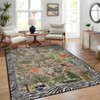 Nasitip Traditional Jungle Animals Pattern Area Rug Non-Slip Washable for Living Room，Bedroom，Entryway - 2 of 4