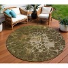 Chocolate And Gray Abstract Washable Indoor Outdoor Area Rug - 2 of 4
