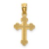 Black Bow Jewelry Children's 14k Yellow Gold Small Budded Cross Charm, 11 x 22mm - 3 of 4