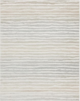 Light Gray Stripe Rectangular Outdoor Rug 8' x 10'