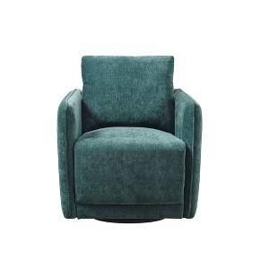 Adobe Upholstered 360 Degree Swivel Chair Green - Madison Park: Channel Quilted, Comfortable Accent Seating - 1 of 4