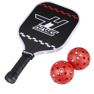 Hot Wheels 4-Piece LED Pickleball Set - 1 Fiberglass Paddle, 2 Pickleballs & Carry Bag Case - 1 of 4