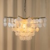 ALOADECOR Cone Shape Coastal Capiz Shells Chandelier With Antique Gold Metal - 4 of 4