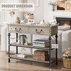Whizmax Console Tables for Entryway, Small Entryway Table with 2 Drawers, Narrow Console Table with Storage Shelves for Living Room, Rustic Gray - 2 of 4