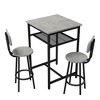 3-Piece Bar Height Dining Sets with a Table and 2 Stools with Backrest - 3 of 4