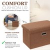 VECELO Folding Storage Ottoman Bench, End of Bed Linen Fabric Foot Rest Stool with Padded Seat, Large Footstool for Bedroom or Living Room - 4 of 4