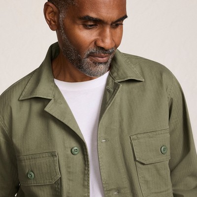 Lands' End Men's Herringbone Utility Shirt Jacket - Large - River Stone Green — фото 4