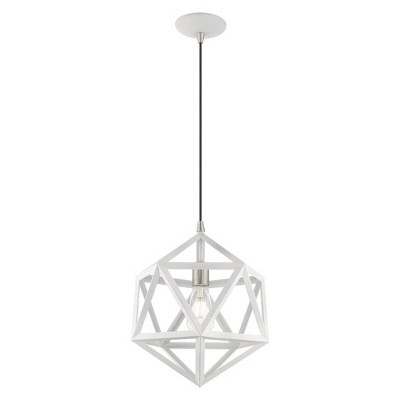 White Geometric Metal Mini Pendant Light