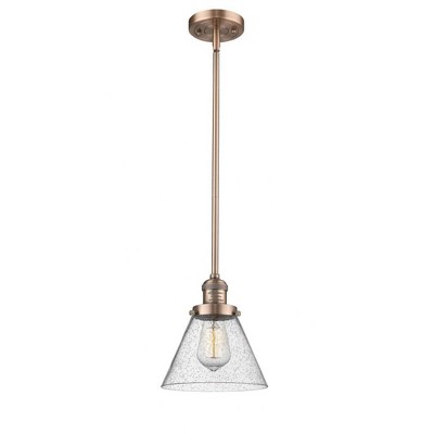 Cone - 1 Light Stem Hung Mini Pendant In Industrial Style-10 Inches Tall and 8 Inches Wide