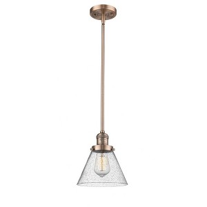 Cone - 1 Light Stem Hung Mini Pendant In Industrial Style-10 Inches Tall and 8 Inches Wide - 1 of 1