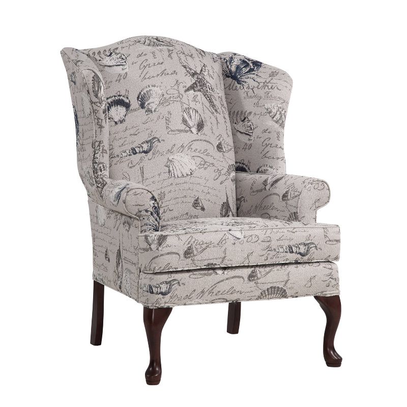 Comfort Pointe Oceanside Wing Back Accent Chair Gray, 1 of 7