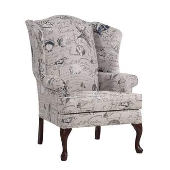Comfort Pointe Oceanside Wing Back Accent Chair Gray