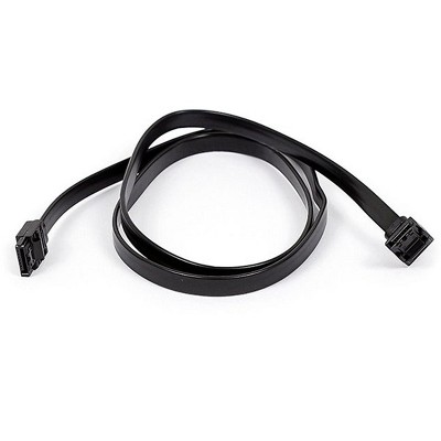 Monoprice DATA Cable - 3 Feet - Black | SATA 6Gbps Cable with Locking Latch (90 Degree to 180 Degree)