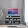 Dark Cyan Medium Density Fiberboard TV Stand, Also Functions As a Sideboard, Enhancing The Taste of Home Decoration, dark cyan - 4 of 4