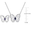 EVERLY JEWELRY | Sterling Silver 2/5ct TGW Created Blue Sapphire Butterfly Earrings and Necklace Set  - 17 in - 2 of 4