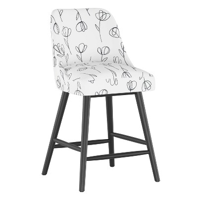 Rounded Back Counter Height Barstool Contoured Tulips White - Cloth &#38; Company