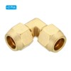Unique Bargains Brass HVAC Flare 90 Degree Elbow Pipe Adapter Connectors with Nuts - 3 of 4