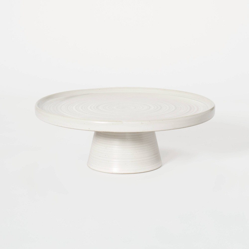 12" Stoneware Cake Stand Cream - Threshold designed with Studio McGee