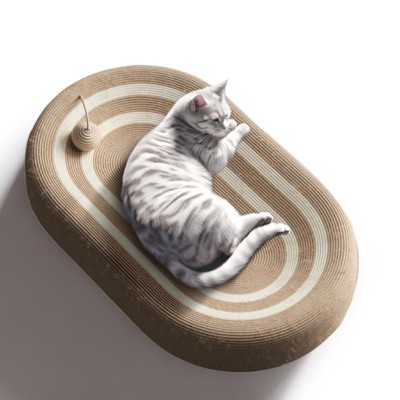 24in extra large sisal cat scratching board, no chipping and scratching resistant hemp rope cat bed integrated cat claw plate basin large cat