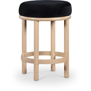 Meridian Furniture,Monette Black Velvet Counter Stool - 1 of 4