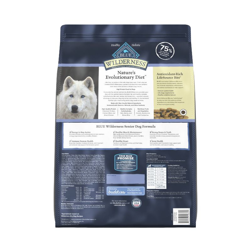Blue Buffalo Wilderness Senior Dry Dog Food with Chicken Flavor - 13lbs, 3 of 12