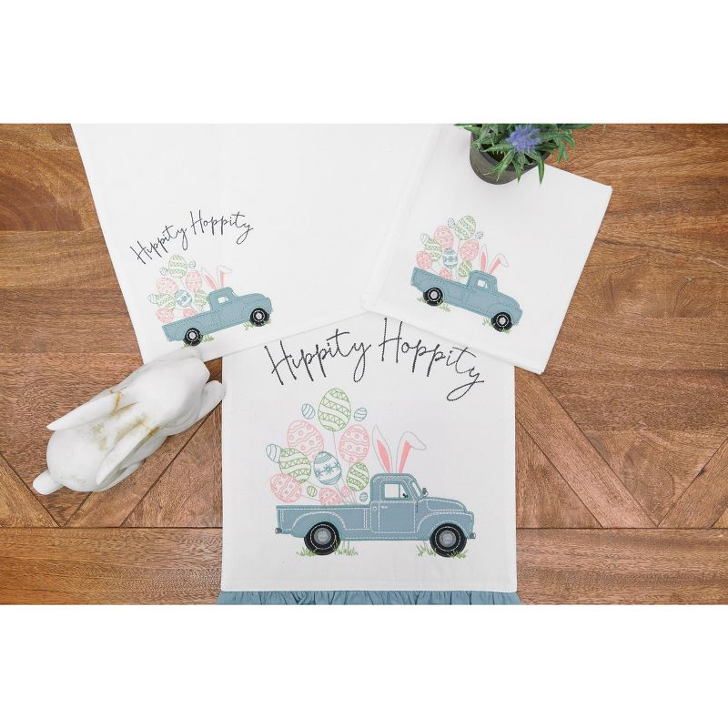 C&F Home 13" x 72" Hippity Hoppity Easter Truck Embroidered Table Runner, 2 of 5