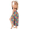 LA LEELA Women's Beachwear Summer Beach Bikini Wraps Sarong Wrap Skirt Swimsuit Swim Cover Ups for Swimwear Coverups Women One Size Red,Leaf - 2 of 4