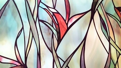 Savannah Decorative Stained Glass Window Film, 24" x 36", Multicolor