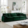 3-Seater Corduroy Mid-Century Modern Armrest Sofa with High-Resilient Cushions and Throw Pillows for Living Room - 3 of 4
