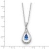 Black Bow Jewelry Rhodium Sterling Silver December CZ Birthstone Never Forget Necklace - image 2 of 4