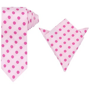 INSPIRE CHIC Men's Polka Dots Classic Pocket Square Tie Sets - 1 of 4