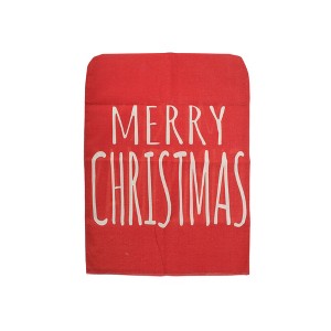 Unique Bargains Dining Chair Slipcovers Faux Linen Red 22.44 " x 18.11 " 1Pcs - 1 of 4