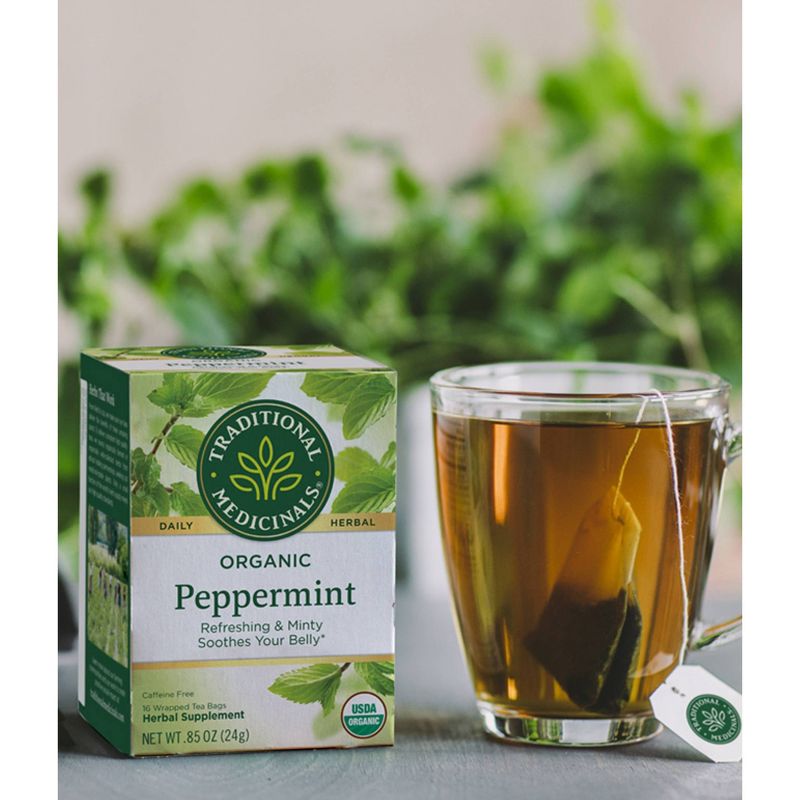 Traditional Medicinals Organic Peppermint Herbal Tea - 16ct, 6 of 8