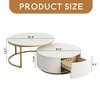 Modern Round Nesting Coffee Table Fluted with Drawer in 31.5'' - Leovsnove - 3 of 4