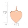 Black Bow Jewelry 14k Rose Gold Engravable Heart Disc Charm or Pendant, 13mm - 4 of 4