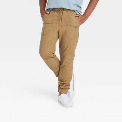 boys tan joggers