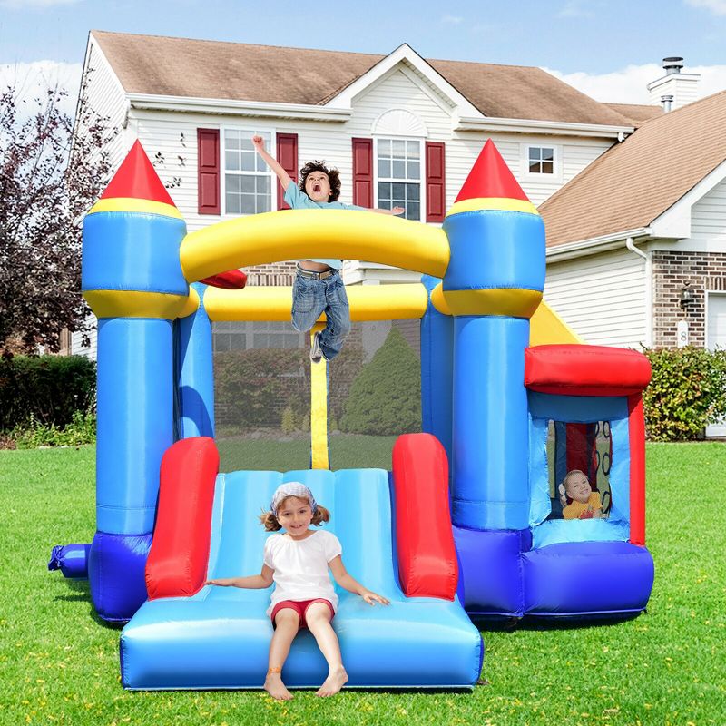 Costway Inflatable Bounce House Castle Slide Bouncer Shooting Net/W Blower, 3 of 11