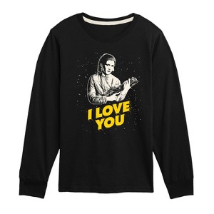 Boys' - Star Wars - Valentine Princess Leia I Love You Long Sleeve Graphic T-Shirt - 1 of 4