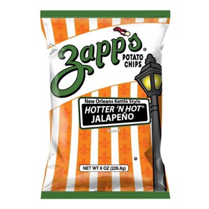 Zapp's New Orleans Kettle Style Hotter 'N Hot Jalapeno Potato Chips - 8oz - 1 of 4