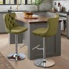 QingMoon Adjustable Bar Stools Set of 2, Swivel Counter Height Chairs, Velvet Barstools with Footrest and Chrome Nailhead for Kitchen Island - 2 of 4