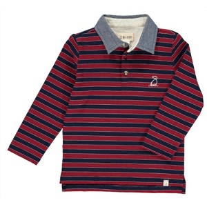 Boy's Waverly Long Sleeve Polo Shirt With Chambray Collar - ME & HENRY - 1 of 3
